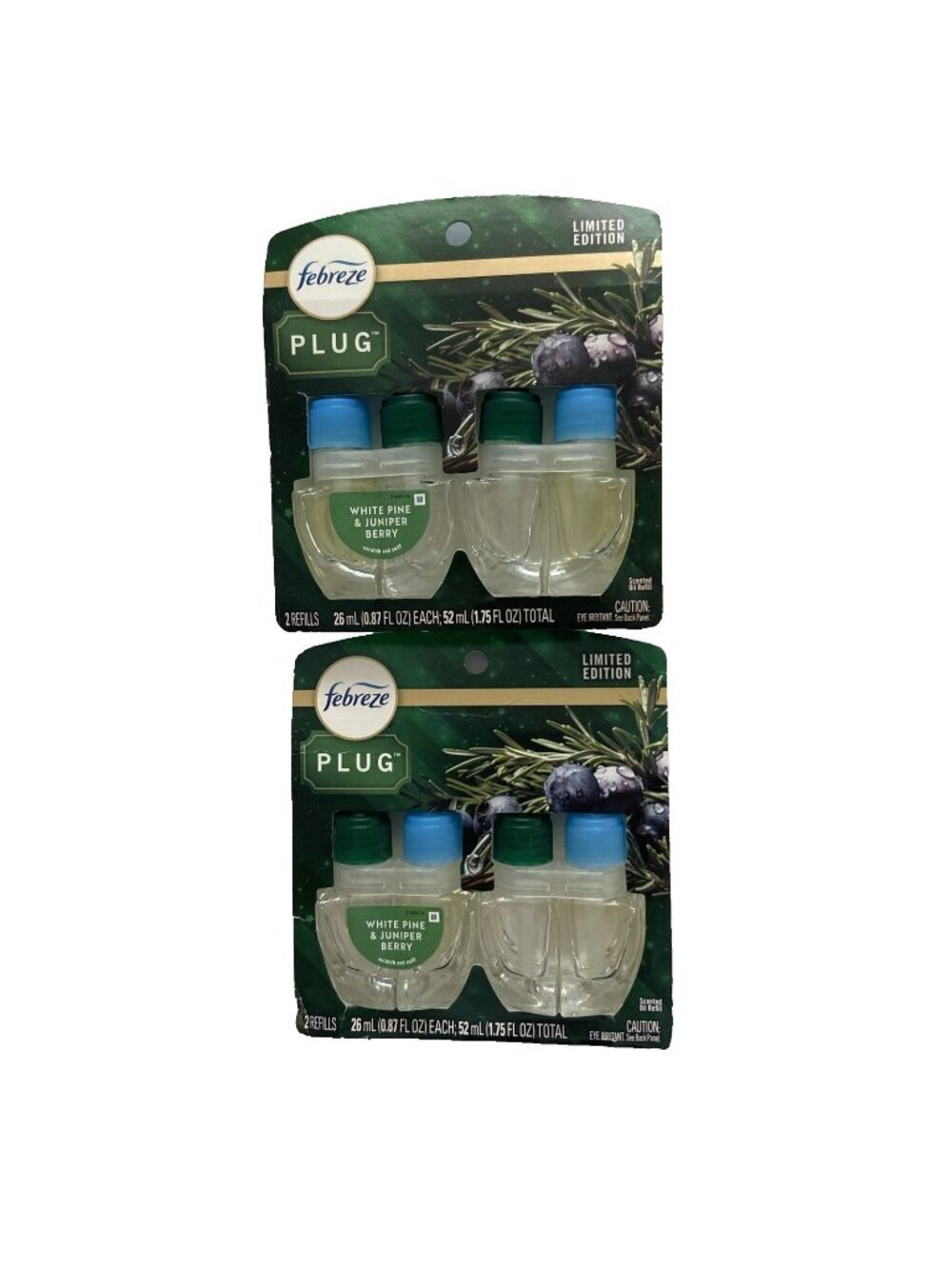 Febreze Plug-in Winter Spruce Scented Oil Refills Limited Edition 2 Pack 4 Total